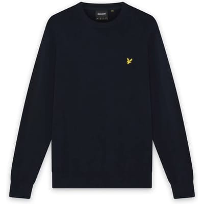 Lyle & Scott Cotton Merino Crew Neck Jumper Truien & Vesten Heren - Sweater - Hoodie - Vest- Donkerblauw - Maat XL