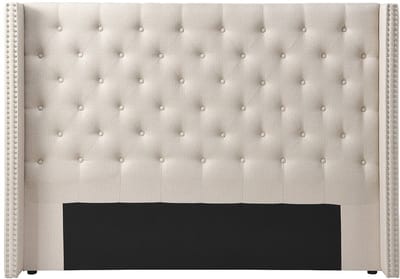 Vente-unique Gecapitonneerd hoofdbord 170 cm - Stof - Beige - MASSIMO