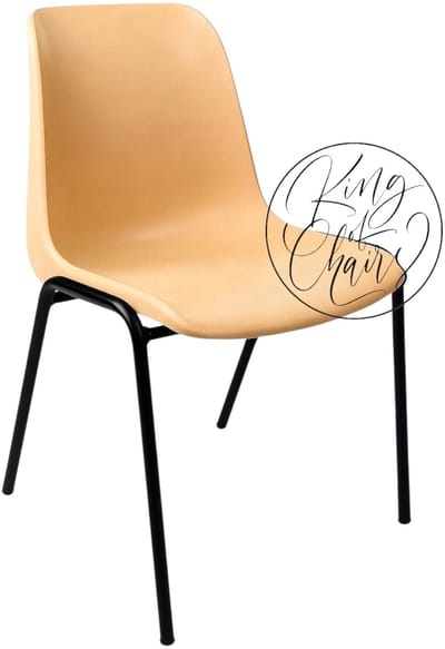 Kantinestoel Helene Beige - zwart onderstel kantinestoel stapelstoel kuipstoel vergaderstoel tuinstoel kantine stoel stapel stoel tuin stoel kantinestoelen stapelstoelen kuipstoelen arenastoel schoolstoel bezoekersstoel Everardo