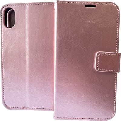 Bookcase Rosé Goud Geschikt voor: Apple iPhone XS Max- portemonnee hoesje - ZT Accessoires