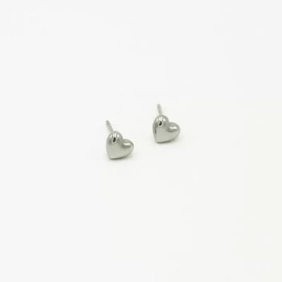 Bijoutheek Oorknoppen 3D Hart Silver