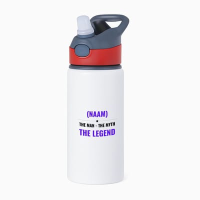 Hacebo® - the man the myth the legend met je eigen naam waterfles met rietje rood - iemand die een legend is - de man - myth - mythe - legendarisch - verjaardagscadeau - verjaardag - cadeau - kado - geschenk - gift - water fles - 650ML