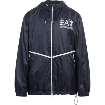 Ea7 Marineblauwe Jas Met Capuchon
