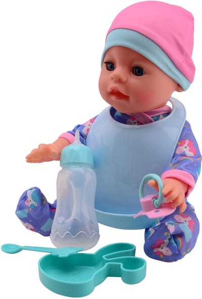 John Toy Baby Rose drink + plaspop 30 cm