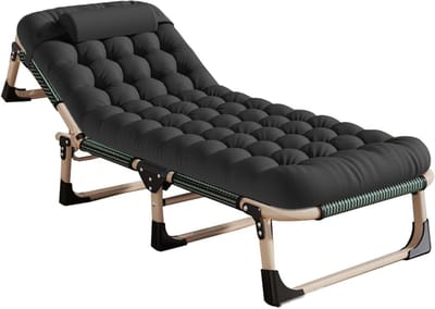 Opvouwbaar Campingbed - Lounge Stoel - Ontspannen Buiten - 5 Posities Verstelbaar - 75 x 26 inch - A