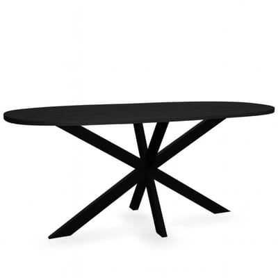 Eettafel Deens ovaal 240cm zwart Hero ovale eetkamer tafel