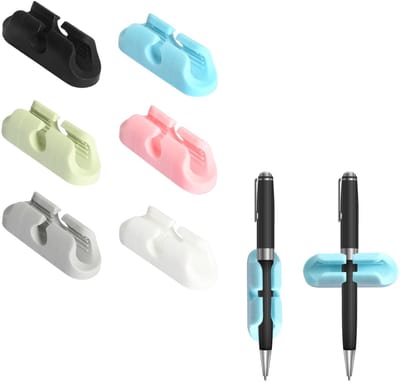 6 stuks zelfklevende pennenhouders, siliconen dubbel gat ontwerp voor potloden markers, wandbureau-organizer voor kantoor, school, thuis, lerarenbenodigdheden, schrijfwaren, accessoires