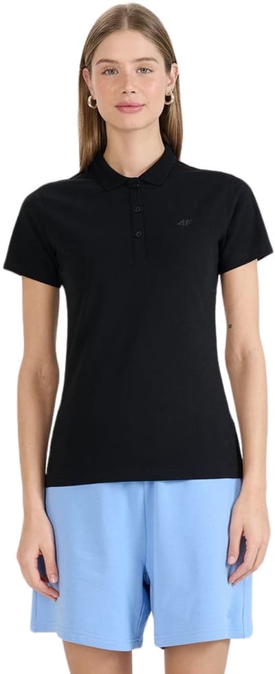 4F T-shirt Dames Poloshirt Zwart - Maat M
