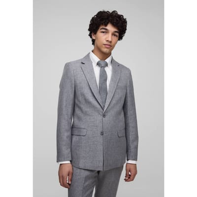 Slim Fit Single Breasted Suit Jacket | Grey | Size Small