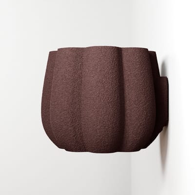Fleuriek - Design bloempot met structuur – Moderne plantenpot van duurzaam bioplastic – Lichtgewicht & stijlvol, geschikt voor kamerplanten - Rode plantenpot voor aan de muur - Ø12 cm