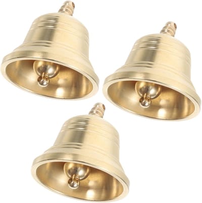 Handgemaakte Koperen Bellen - Vintage Decoratie - Entree Verwelkomen - Helder Rustiek Geluid - 3 Stuks - Goud