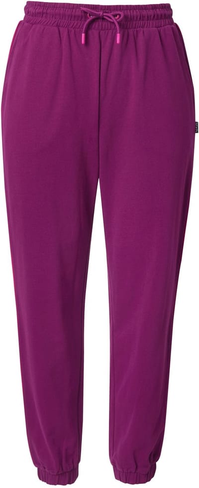 Ulla Popken - Dames - Joggingbroek paspel opzij elastische tailleband - Bessenroze - Maat 42+