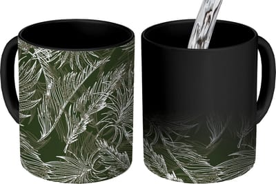 Magische Mok - Foto op Warmte Mokken - Koffiemok - Palmblad - Tropisch - Design - Hawaii - Magic Mok - Beker - 350 ML - Theemok