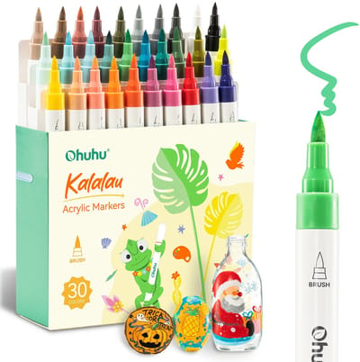 Ohuhu - Kalalau Brush - Acrylic Paint Markers - Cotton-core - 30 kleuren