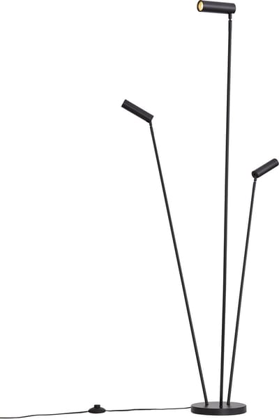 QAZQA thomas - Moderne Vloerlamp | Staande Lamp - 3 lichts - H 148 cm - Zwart - Woonkamer