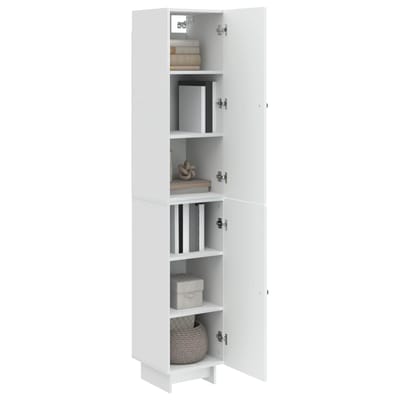 vidaXL - Kast - Set - 2 - st - Hoogglans - Wit - Bewerkt - hout