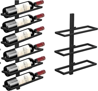 SMH LINE® Wijnrek - Wijnrek muur - Wijnrek metaal - Wijnrek wand - 6 flessen