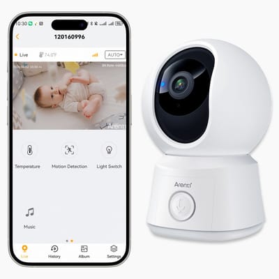 Arenti AINANNY B2 Wifi Baby Monitor - Babyfoon Met Camera - Babyfoon - Full HD Resolutie - Slaapliedjes - Temperatuur - Alexa & Google