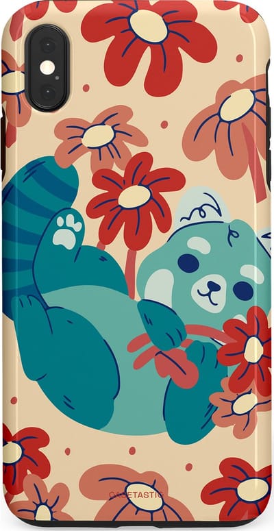 Casetastic Hoesje Geschikt voor Apple iPhone Xs Max - Stijlvolle Beschermende Duo-layer Case - Rode panda knuffels