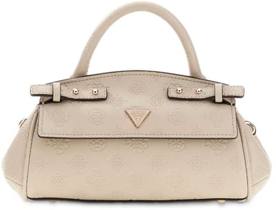 GUESS handtas schoudertas Diana Mini Top Handle Flap Light Taupe Logo beige