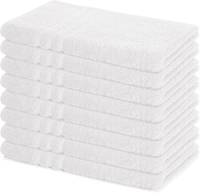 Lavea® Set van 8 Handdoeken 50x100 cm, 100% Katoen – Zacht en Absorberend – Perfect als Handdoek voor Thuis en Hotel – Wit