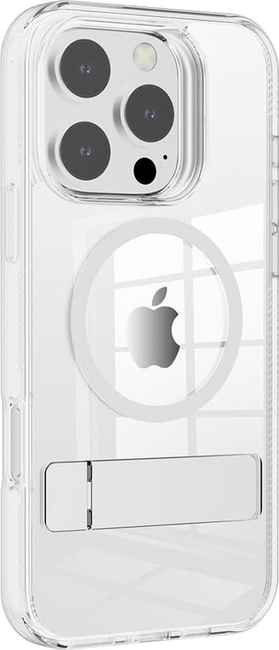 Casify Doorzichtig Kickstand Hoesje geschikt voor MagSafe iPhone 16 Pro Hoesje - Transparant