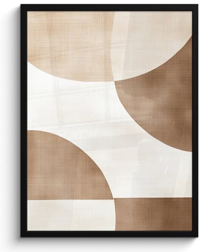 Poster in lijst - Fotolijst 60x80 cm - Posters - Snijdende cirkels - Overlappende vlakken - Posterlijst zwart - Decoratie - Wanddecoratie woonkamer - Muurdecoratie slaapkamer