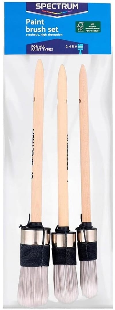 3-delig ronde-verfkwasten set-Spectrum maat 2, 4 en 6 voor alle verfsoorten