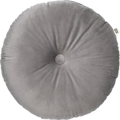 Dutch Decor - OLLY - sierkussen Ø38 cm - rond velvet - Micro Chip - grijs
