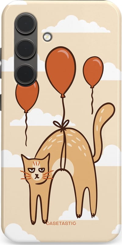 Casetastic Hoesje Geschikt voor Samsung S24 - Stijlvolle Beschermende Duo-layer Case - Kattenfeest Ballonnen