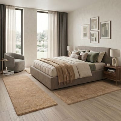 FLOORDIREKT Slaapkamen vloerkleed Sphinx - Set - Beige - 1 Loper 67 x 240 cm + 2 Loper 67 x 140 cm