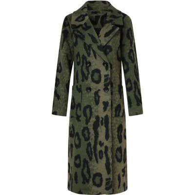 Smashed Lemon Dierenprint jas in army met zwart |