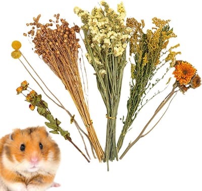 Hamster Beddengoed - Strooisel Bloemenmix - Kooi Aankleden - Natuurlijk en Stofvrij - ca. 25 cm - Natuurlijk