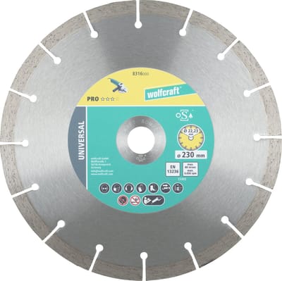 wolfcraft - Diamantdoorslijpschijf PRO UNIVERSAL - Ø 230 mm - Doorslijpschijf Diamant - 8316000