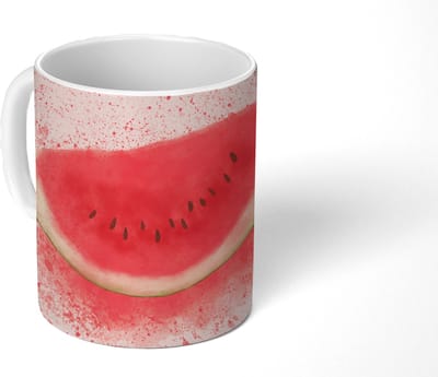 Mok - Koffiemok - Watermeloen - Fruit - Pastel - Zomer - Mokken - 350 ML - Beker - Koffiemokken - Theemok