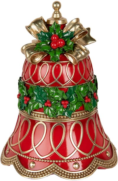 Clayre & Eef Kerstdecoratie Beeld Bel Ø 32x41 cm Rood Kunststof