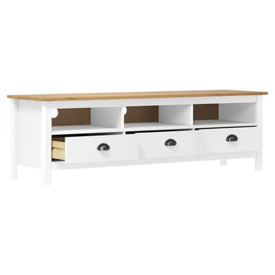 vidaXL - Tv-meubel - Hill - Range - 158x40x47 - cm - massief - grenenhout - wit