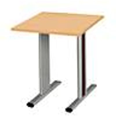Schäfer Shop  Select Planova vergadertafel, vierkant, 800 x 800 mm, beukendecor, accentlijsten bordeaux-violet