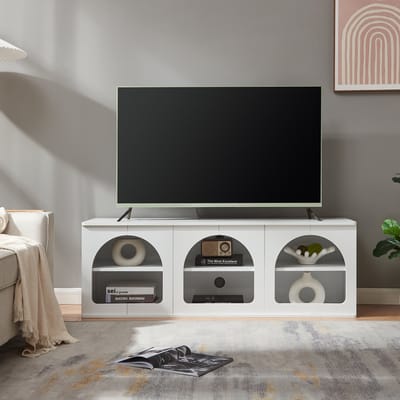 Tv-meubel Trorhun 140x38x48 cm wit [en.casa]