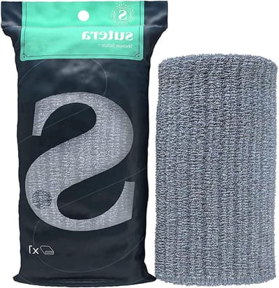 Japanse Exfoliërende Handdoek - Baddoek Lichaamsscrubber - Diepe Huidreiniging - Unieke Duo Fiber Weving - Extra Lang - Blauw