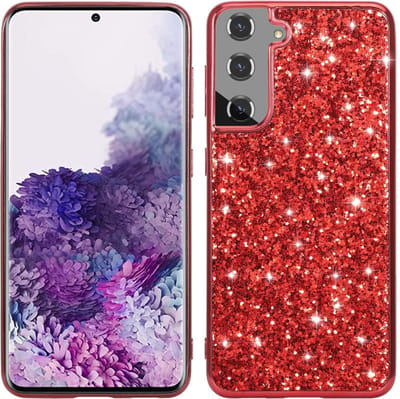 Coverup Hoesje - Geschikt voor Samsung Galaxy S24 Hoesje - Coverup Glitter Back Cover - Rood