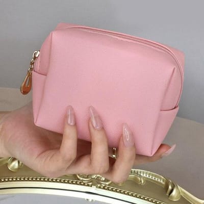 Mini trousse de maquillage pour porte-monnaie en PU, trousse de toilette étanche, trousse de maquillage de voyage, pochette à cosmétiques pour rouge à lèvres