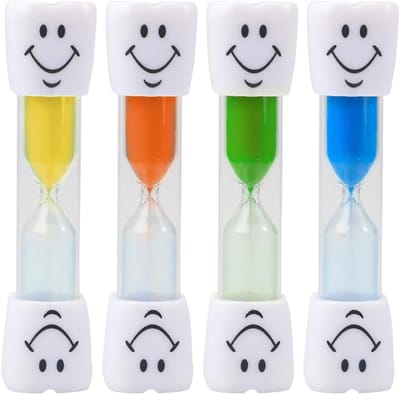 Set van 4 Uurglazen Timers voor Kinderen - 3 Minuten Timer voor Tandenpoetsen, Koken en Spelletjes in 4 Kleuren