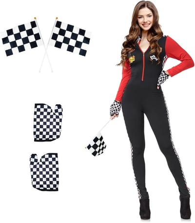 Dames Racer Kostuum voor Carnaval en Cosplay - Slim Fit Racing Outfit XL met Ademende Stof en Uniek Ontwerp