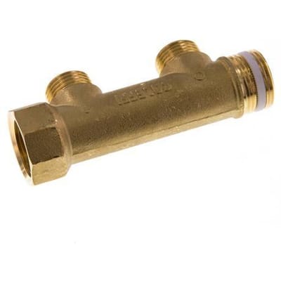 G 3/4'' x 2xG 1/2'' F/M/M Messing Verdeelstang 10 Bar - FLM-FMM-B-034G-012G-2M