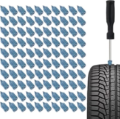 Reparatieset Banden - Lekke Banden Herstel - Snel Repareren - Zelfklevende Dop - 100-delig - Zwart