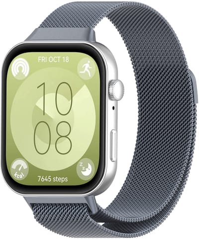 By Qubix - Milanese bandje - Grijs - geschikt voor Huawei Watch Fit 5 / 4 / 3