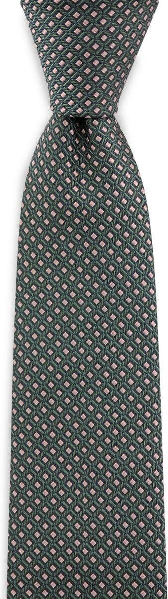 JB Collection - Stropdassen - stropdas patroon groen roze - navy / groen / roze