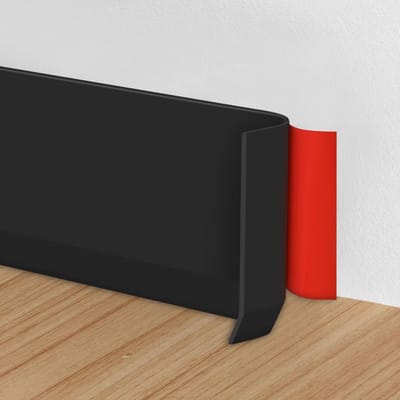 Flexibele Plinten van Vinyl, Zelfklevende Plinten voor Wandbekleding, Decoratieve Moulding voor Vloeren en Hoeken, Zwart, 10cm Breed, 6m Lang