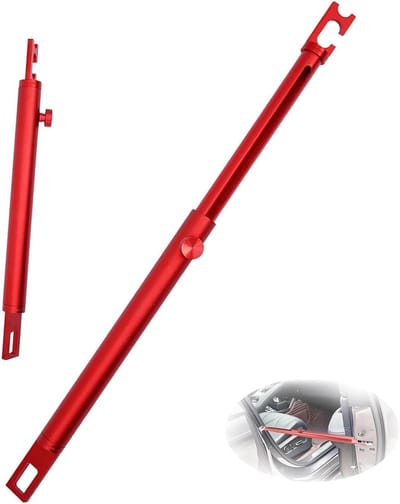 Verstelbare Steunbalk - Deursteun Camper - Auto Onderhoud - Lichtgewicht Aluminium - 30-45 cm - Rood